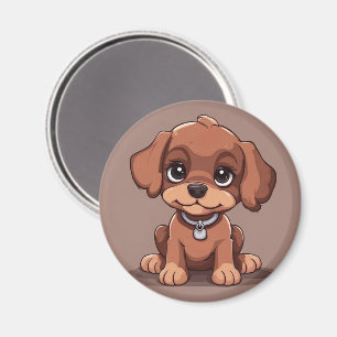Niedlich-brauner Welpe Magnet