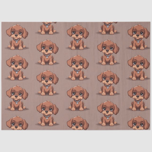 Niedlich-brauner Welpe Seidenpapier (Vorderseite)