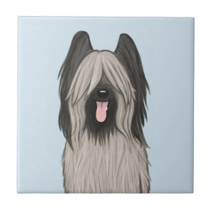 Niedlich Briard Cartoon Dog Fliese