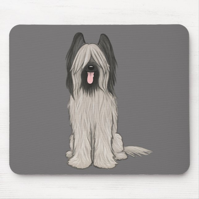 Niedlich Briard Cartoon Dog Mousepad (Vorne)