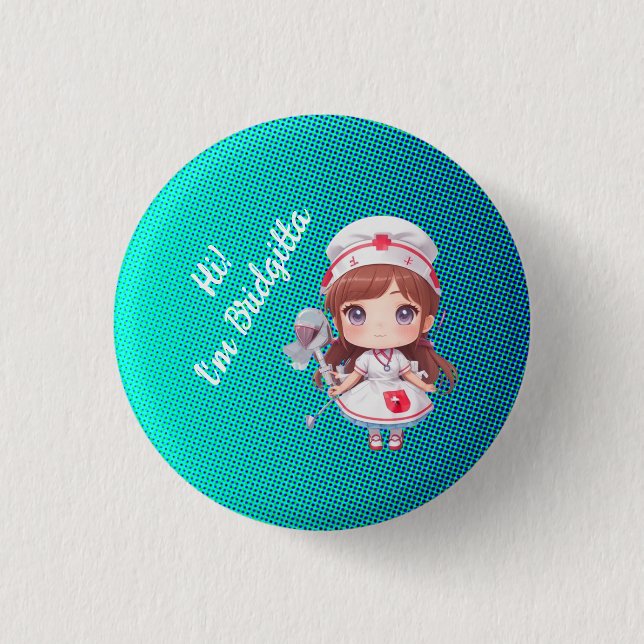 Niedlich Bridge Nurse Abzeichen Button (Vorderseite)