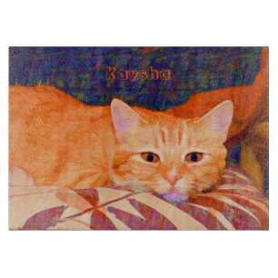 Niedlich Bright Orange Tabby Cat Schneidebrett