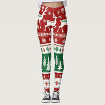 Niedlich Bright Red Green Christmas Sweater Muster