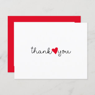 Niedlich Bright Red Heart Vielen Dank Dankeskarte