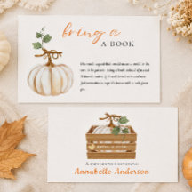 Niedlich bringen Sie ein Buch Pumpkin Baby Shower