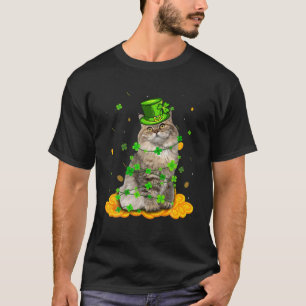 Niedlich British Longhair Cat St Patricks Day Iris T-Shirt