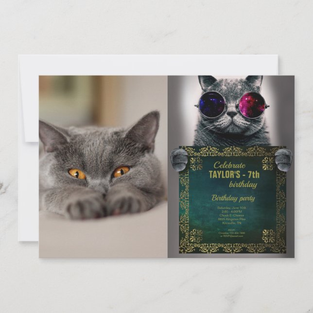 Niedlich British Shorthair Cat Einladung (Vorderseite)