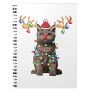 Niedlich British Shorthair Cat Funny Christmas Hol Notizblock
