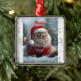 Niedlich British Shorthair Cat Weihnachten Persona Ornament Aus Metall