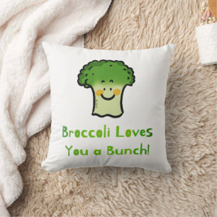 Niedlich Broccoli Pun Cartoon Design Kissen