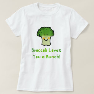 Niedlich Broccoli Pun Cartoon Design T-Shirt