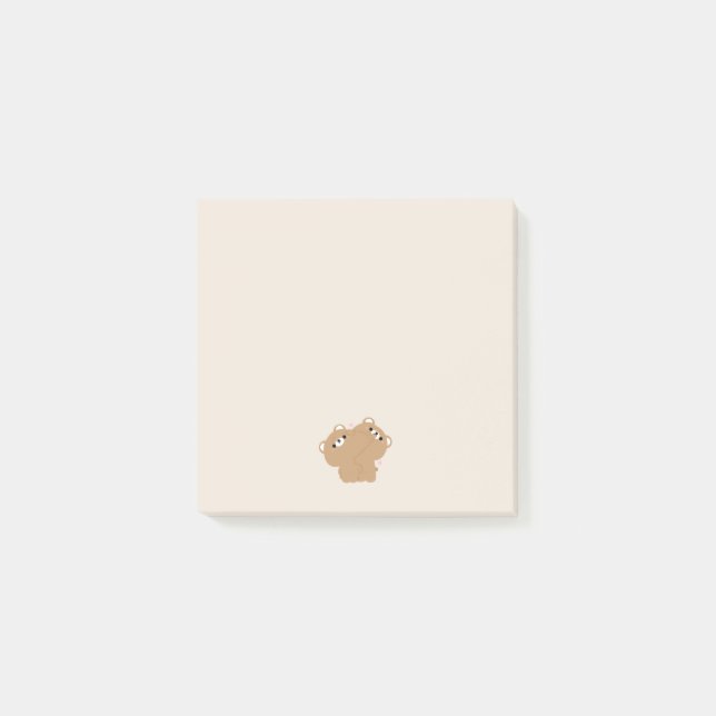 Niedlich Brown Bär Couple Post-it Klebezettel (Vorderseite)