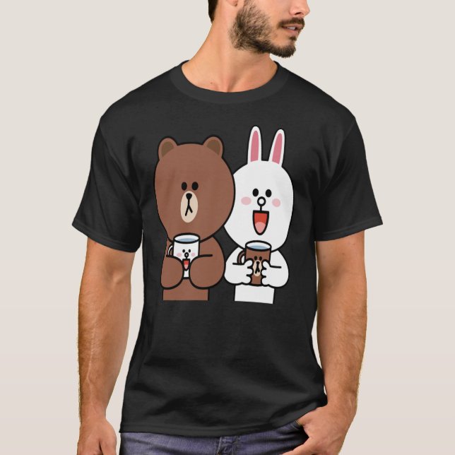 Niedlich Brown Bear Cony Bunny Rabbit Liebhaber   T-Shirt (Vorderseite)