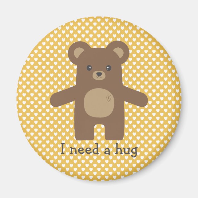 Niedlich Brown Bear Hug Magnet (Vorne)