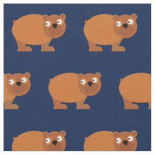 Niedlich Brown Bear Kid Baby Kinderzimmer Navy Blu Stoff