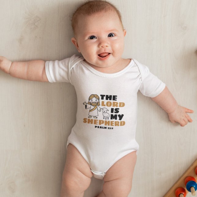 Niedlich Brown & Black Jesus Lamb Bible Verse Baby Strampler (Von Creator hochgeladen)