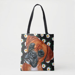 Niedlich Brown Boxer Dog Daisy Blume Muster