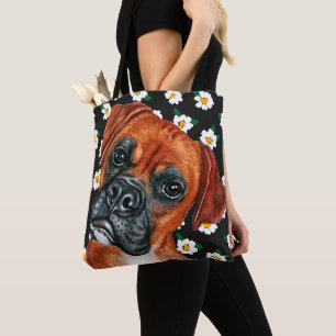 Niedlich Brown Boxer Dog Daisy Blume Muster