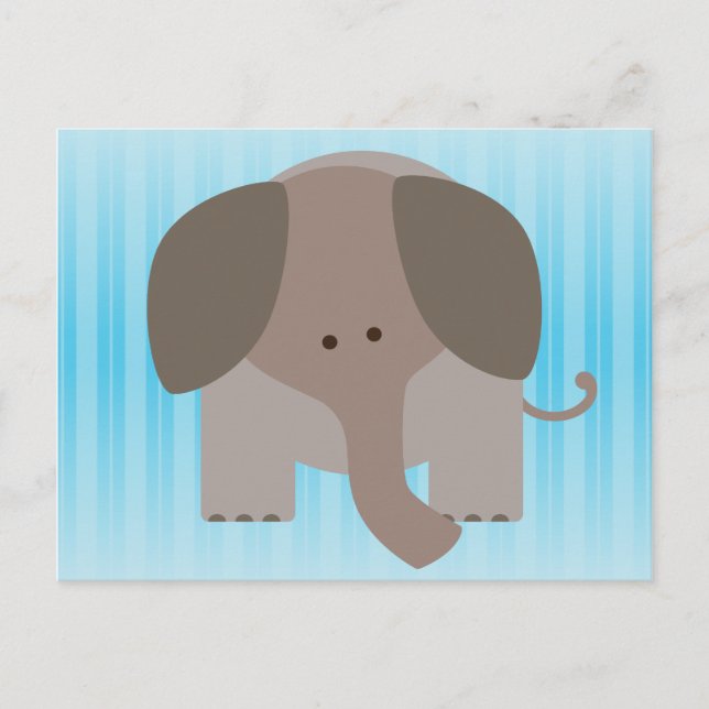 Niedlich Brown Elephant Postkarte (Vorderseite)