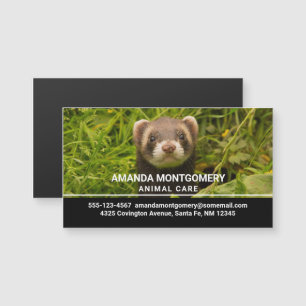 Niedlich Brown Ferret im Gras-Foto Magnetkarte