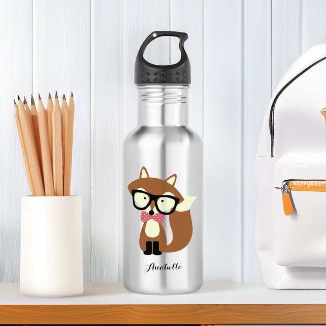 Niedlich Brown Hipster Fox Edelstahlflasche (Von Creator hochgeladen)