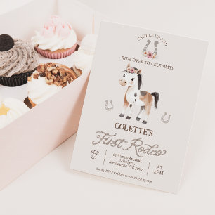 Niedlich Brown Horse Erstes Rodeo 1. Geburtstag Einladung