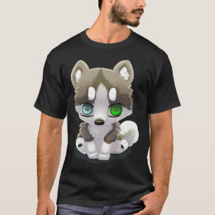 Niedlich Brown Husky Heterocromia T-Shirt