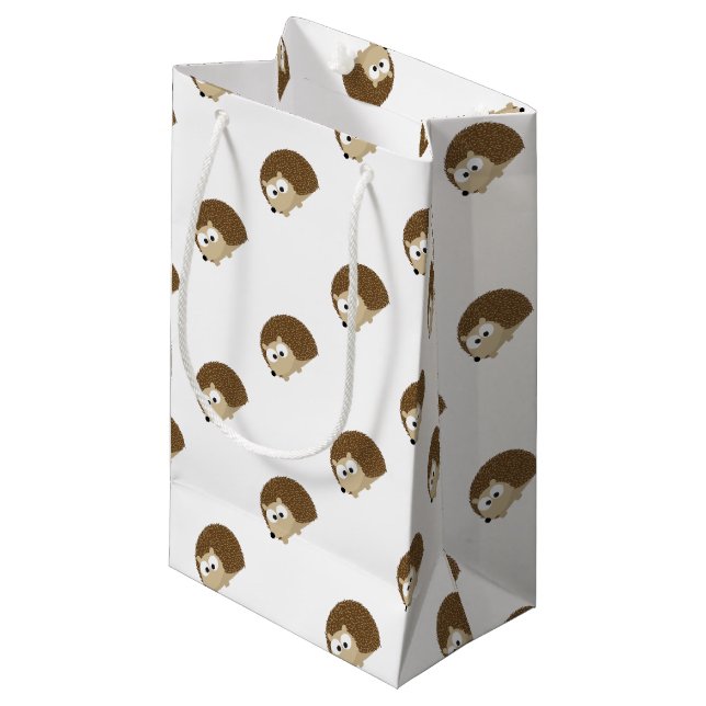 Niedlich Brown Igel Kleine Geschenktüte (Vorderseite Schrägansicht)