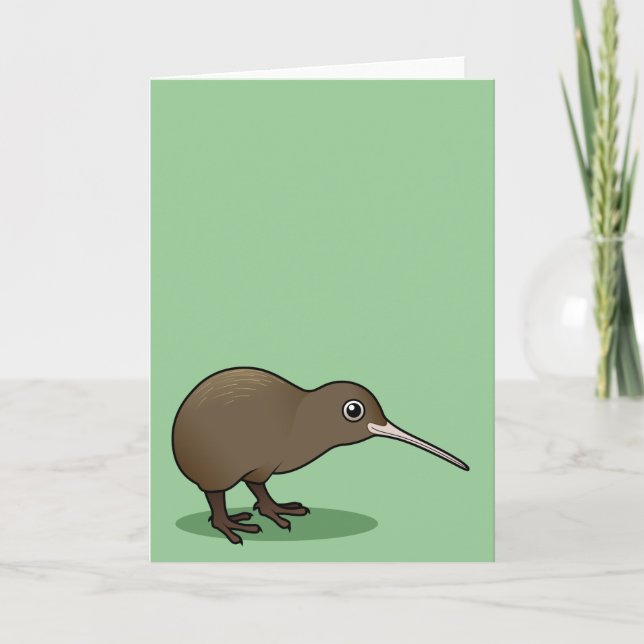 Niedlich Brown Kiwi aus Neuseeland Karte (Vorderseite)