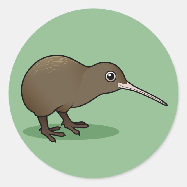 Niedlich Brown Kiwi aus Neuseeland Runder Aufkleber (Vorderseite)