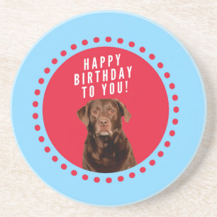 Niedlich Brown Labrador Retriever Hund Happy Birth Getränkeuntersetzer