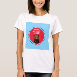 Niedlich Brown Labrador Retriever Hund Happy Birth T-Shirt