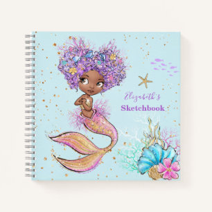 Niedlich Brown Mermaid Notizbuch