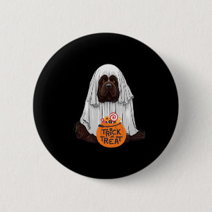 Niedlich Brown Newfundland Hund Halloween Button