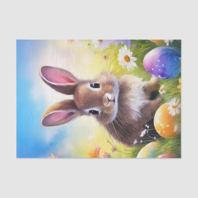 Niedlich Brown Oaster Baby Bunny Seidenpapier (Vorderseite)