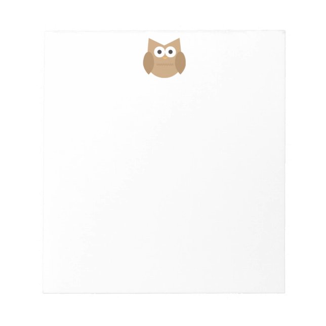 Niedlich Brown Owl Notepad Notizblock (Vorderseite)
