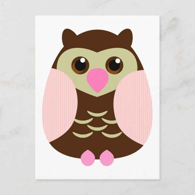 Niedlich Brown Owl Postkarte (Vorderseite)