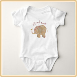 Niedlich Brown Pink und Bronze Elephant Baby Bodys Strampler