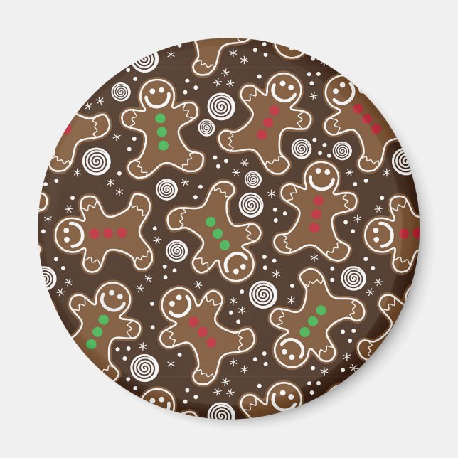 Niedlich Brown Red Green Christmas Lebkuchen Magnet (Vorne)