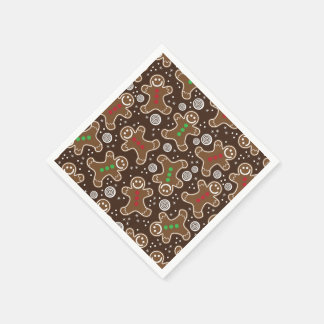 Niedlich Brown Red Green Christmas Lebkuchen Serviette