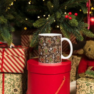 Niedlich Brown Red Green Christmas Lebkuchen Tasse