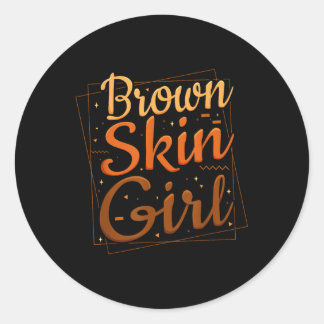 Niedlich Brown Skin Girl - The Restaurant Runder Aufkleber