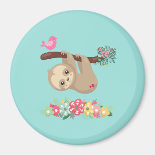 Niedlich Brown Sloth Hanging Magnet