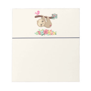 Niedlich Brown Sloth Hanging Notizblock