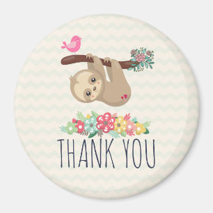 Niedlich Brown Sloth Hanging Upside Down Danke Magnet