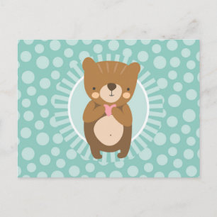 Niedlich Brown Teddy Bar Herz Postkarte