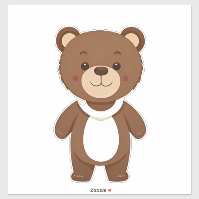 Niedlich Brown Teddy Bear Cartoon Aufkleber (Blatt)