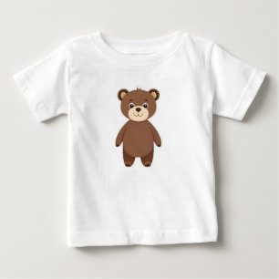 Niedlich Brown Teddy Bear Cartoon Baby T-shirt