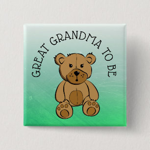 Niedlich Brown Teddy Bear Great GRANDMA zum Button