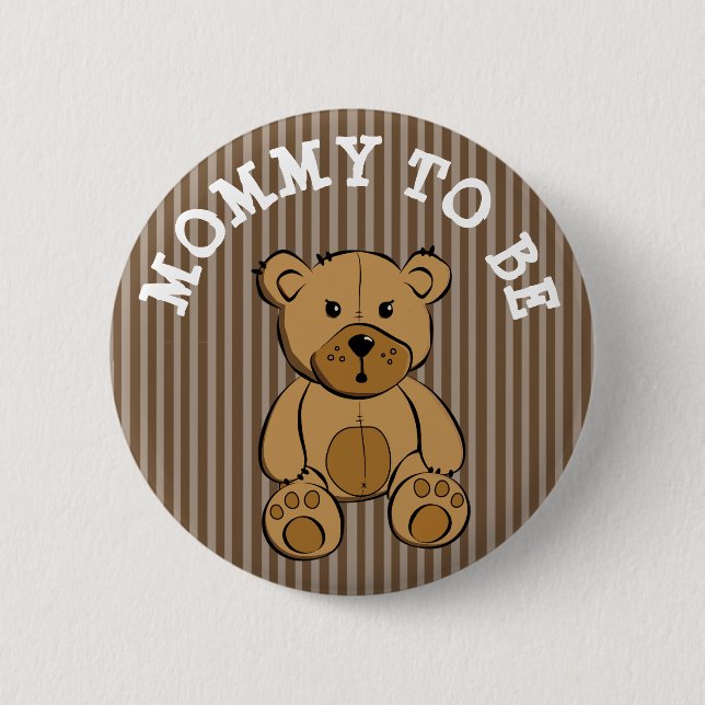 Niedlich Brown Teddy Bear Mommy zum Button (Vorderseite)
